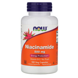 Ніацинамід Ніацин В3 Now Foods (Niacinamide Niacin) 500 мг 100 капсул