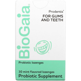 Леденцы для десен и зубов, со вкусом мяты, Prodentis For Gums And Teeth, Mint Flavor, BioGaia, 30 леденцов