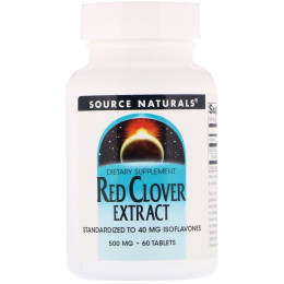 Экстракт красного клевера, Red Clover Extract, Source Naturals, 500 мг, 60 таблетки