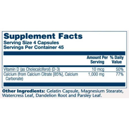 Calcium w/ D3 Citrate 1000mg - 90 caps Solaray