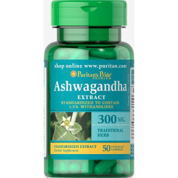 Ashwagandha Standardized Extract 300 mg - 50 Capsules Puritans Pride