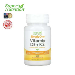 Витамины D3 и К2 Super Nutrition Vitamin D3 + K2 60 Veggie Capsules Super Nutrition