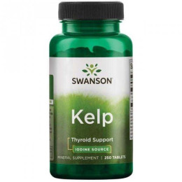 Джерело йоду для підтримки щитовидної залози Swanson Kelp Iodine Source 225 mcg 250 tabl Swanson