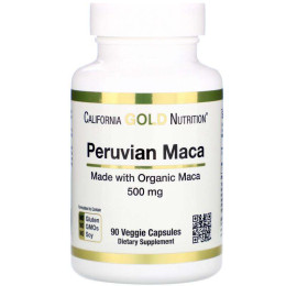 Перуанская мака California Gold Nutrition Peruvian Maca, 500 mg, 90 Veggie Capsules California Gold Nutrition