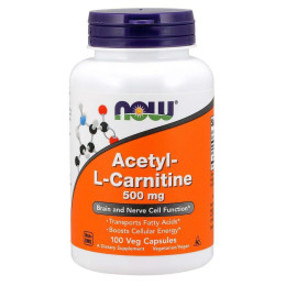 Ацетил-L-Карнитин NOW Acetyl-L-Carnitine 500 mg 100 caps NOW