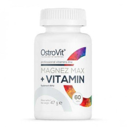 Комплекс вітамінів та мінералів OstroVit Magnez Max + Vitamin 60 tab OstroVit