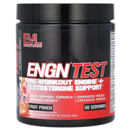 Передтренувальний комплекс Evlution Nutrition ENGN Test Pre-Workout Engine + Testosterone Support 285 g (Fruit Punch) Evlution Nutrition