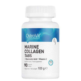 Морський колаген з гіалуроновою кислотою та вітаміном C Ostrovit Marine Collagen + Hyaluronic Acid + Vitamin C 90tabs OstroVit