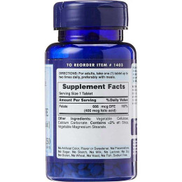 Folic Acid 400 mcg 250tabl Puritan's Pride