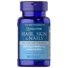 Hair, Skin & Nails One Per Day Formula 30 Softgels Puritan's Pride