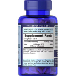 Folic Acid 800 mcg 250tabl Puritan's Pride