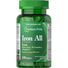 Iron All (Plus Liver, B-complex, Vitamin-C) 100tabl Puritan's Pride