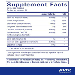 Трасувальні мінерали Pure Encapsulations (Trace Minerals) 60 капсул