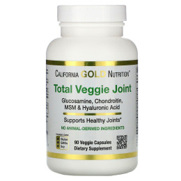 Глюкозамін Хондроїтин МСМ Гіалуронова кислота California Gold Nutrition (Total Veggie Joint Formula) 90 капсул