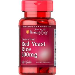 Красный дрожжевой рис Puritan's Pride (Red Yeast Rice) 600 мг 60 капсул