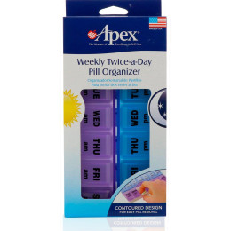 Недельный органайзер для двухразового приема таблеток Apex (Weekly Twice-A-Day Pill Organizer) 1 шт