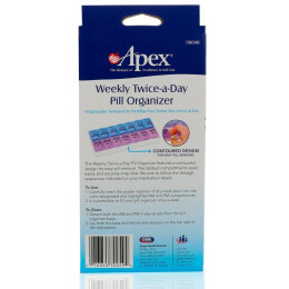 Недельный органайзер для двухразового приема таблеток Apex (Weekly Twice-A-Day Pill Organizer) 1 шт