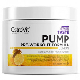 Передтренувальний комплекс, лимон, PUMP Pre-Workout, lemon, OstroVit, 300 г