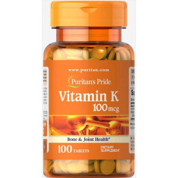 Вітамін К Puritan's Pride (Vitamin K) 100 мкг 100 таблеток