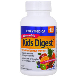 Kids Digest, жевательные пищеварительные ферменты, фруктовый пунш, Enzymedica, 90 жевательных таблеток