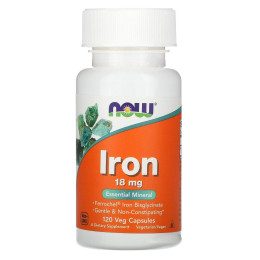 Железо Now Foods (Iron) 18 мг 120 вегетарианских капсул