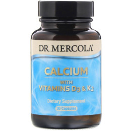 Кальций с витаминами D3 и K2 Dr. Mercola (Calcium with Vitamins D3 and K2) 30 капсул