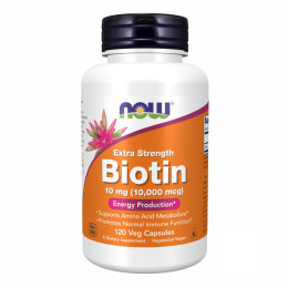 BIOTIN 10mg (10,000mcg) - 120 vcaps Now Foods