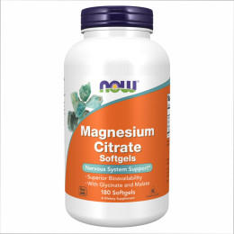 Magnesium Citrate 134mg - 180 sgels Now Foods