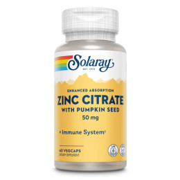 Zinc Citrate 50mg - 60 vcaps Solaray