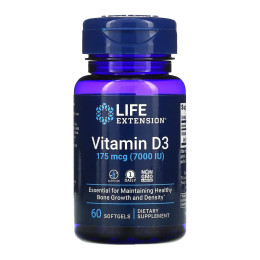 Vitamin D3 175 mcg (7000 IU) - 60 softgels Life Extension