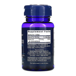 Витамин Д3 7000 IU, Vitamin D3 175 mcg (7000 IU) - 60 softgels Life Extension