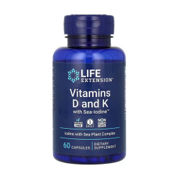 Vitamins D and K with Sea-Iodine™ - 60 caps Life Extension