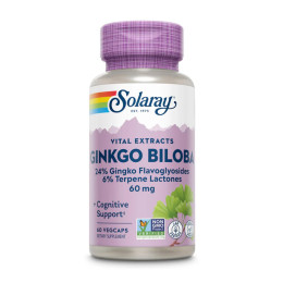 Ginkgo Biloba Leaf Extract 60mg - 60 vcaps Solaray