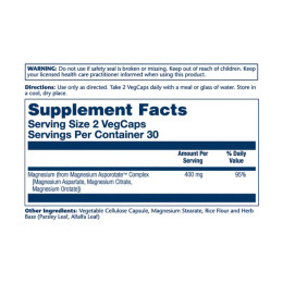 Magnesium Asporotate 400mg - 60 vcaps Solaray