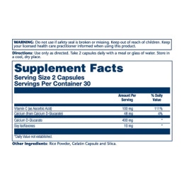 Calcium D-Glucarate 400mg - 60 caps Solaray