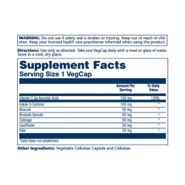 Indole 3 Carbinol 100mg - 30 vcaps Solaray