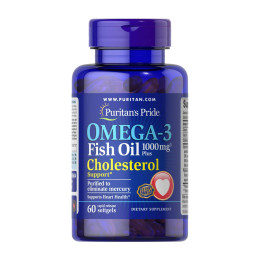 Omega-3 Fish Oil Plus Cholesterol Support - 60 softgels Puritans Pride