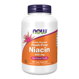 Niacin Flush-Free Double Strength 500 mg - 180 vcaps Now Foods