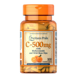 Vitamin C-500 mg with Bioflavonoids and Rose Hips - 100 Caps Puritans Pride