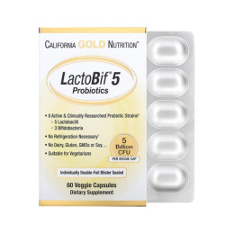 LactoBif 5 Probiotics - 60 veg caps California Gold Nutrition