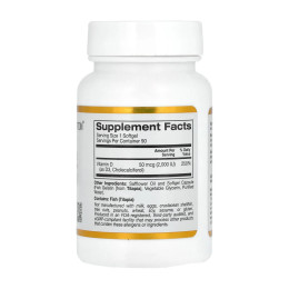 Vitamin D3 50mcg (2000IU) - 90 softgels California Gold Nutrition