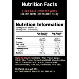 Протеин Optimum Nutrition 100% Whey Gold Standard EU 450g (Double Rich Chocolate) Optimum Nutrition