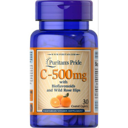 Вітамін C з біофлавоноїдами та шипшиною Puritan's Pride Vitamin C 500 mg with Citrus Bioflavonoids and Rose Hips 30 caps Puritan's Pride