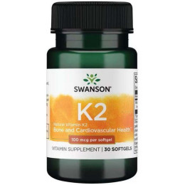 Вітамін К2 Swanson Vitamin K-2 (MenaQ7) 100 mcg 30 softgels Swanson