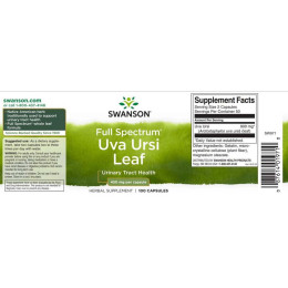 Листя мучниці Swanson Full Spectrum Uva Ursi Leaf, 450 mg, 100 Capsules Swanson