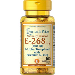 Vitamin E-with Selenium 400 IU Natural, 100 Softgels Puritan's Pride