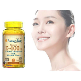 Vitamin E-with Selenium 400 IU Natural, 100 Softgels Puritan's Pride