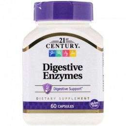 Травні ферменти Digestive Enzymes, 60 Capsules 21st Century