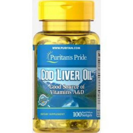 Жир із печінки норвезької тріски Cod Liver Oil 420 mg 100 Softgels Puritan's Pride