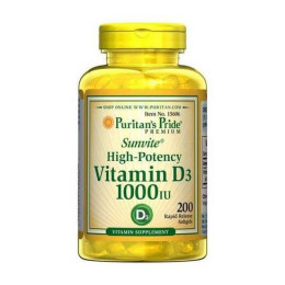 Вітамін D3 Puritan's Pride Vitamin D3 1000 IU 200 Softgels Puritan's Pride